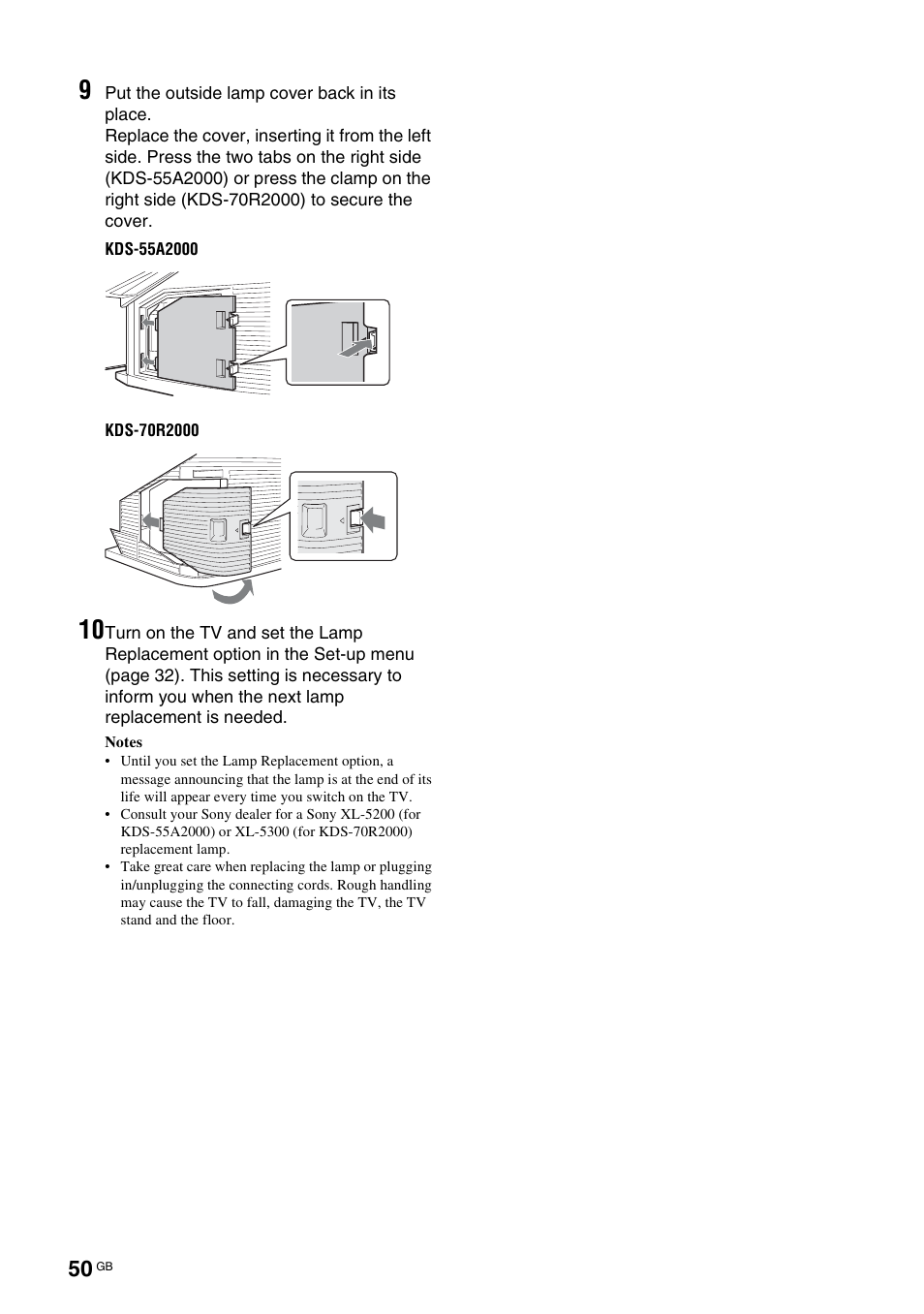 Sony KDS-70R2000 User Manual | Page 50 / 240