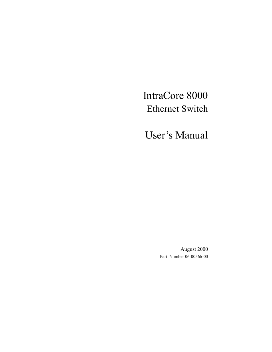 Asante Technologies 8000 User Manual | 168 pages