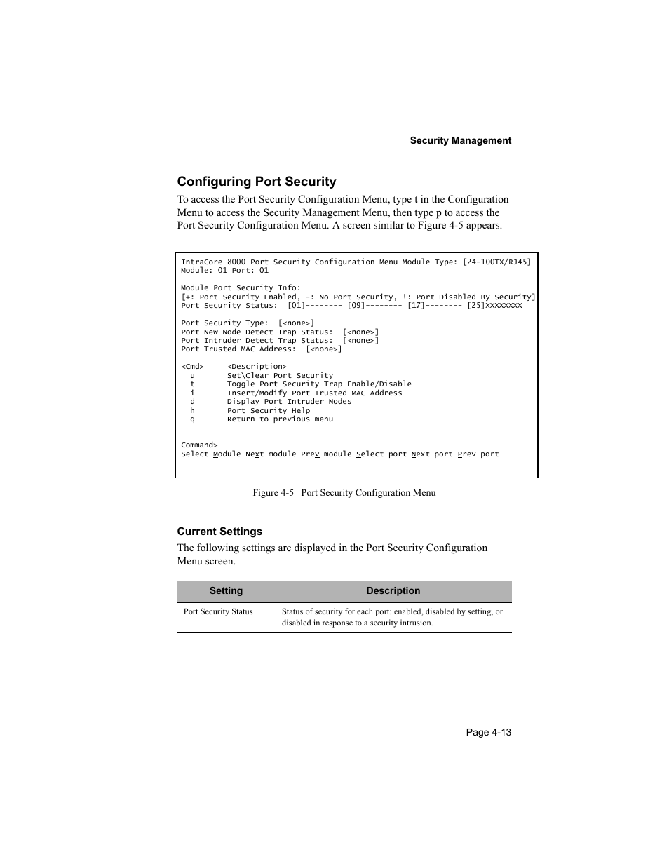 Configuring port security | Asante Technologies 8000 User Manual | Page 103 / 168