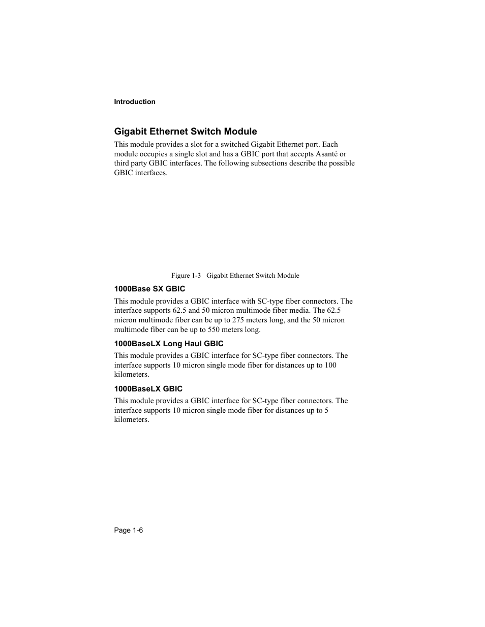 Gigabit ethernet switch module | Asante Technologies 8000 User Manual | Page 14 / 168