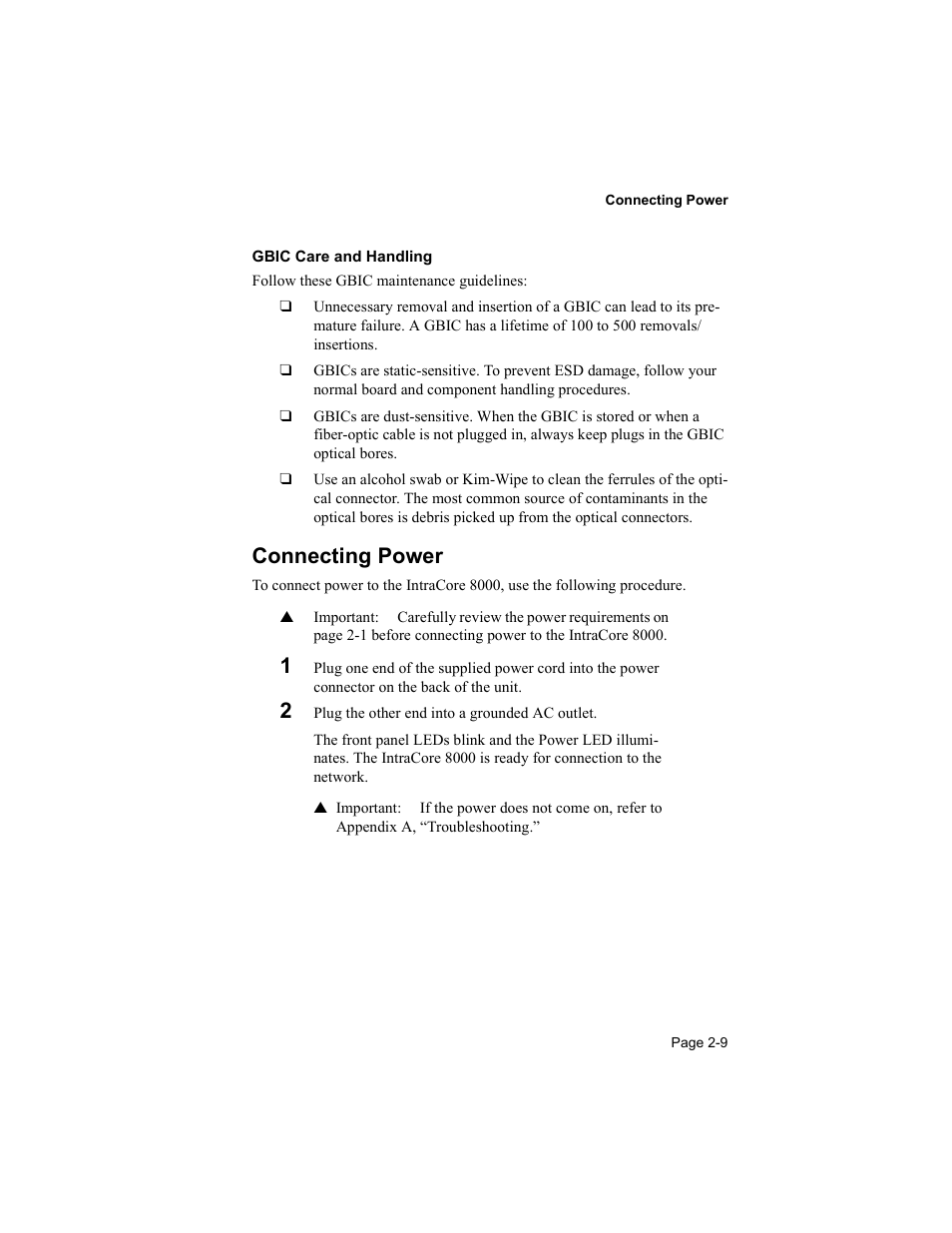 Connecting power | Asante Technologies 8000 User Manual | Page 27 / 168