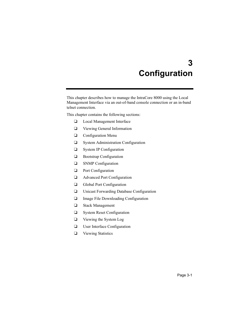 3 configuration, 3configuration | Asante Technologies 8000 User Manual | Page 35 / 168