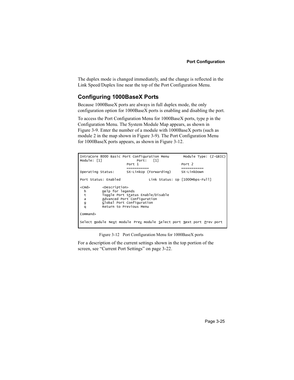 Configuring 1000basex ports | Asante Technologies 8000 User Manual | Page 59 / 168