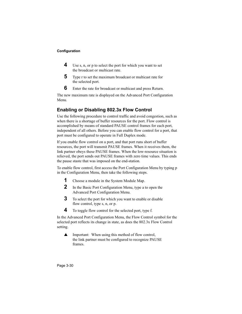 Enabling or disabling 802.3x flow control | Asante Technologies 8000 User Manual | Page 64 / 168