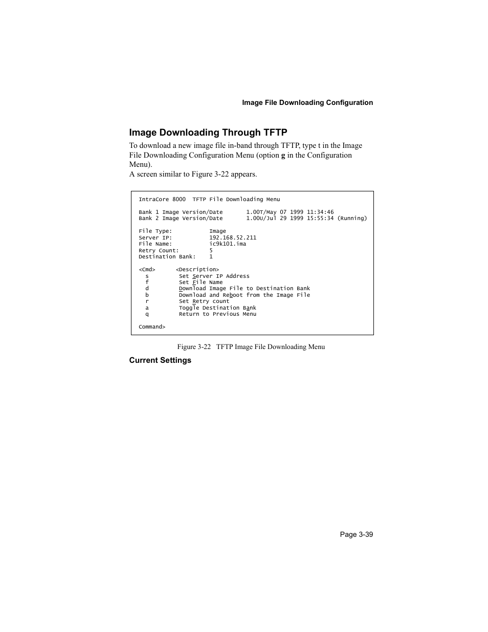 Image downloading through tftp | Asante Technologies 8000 User Manual | Page 73 / 168