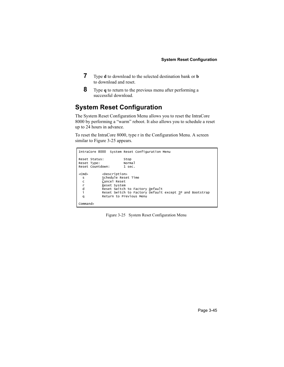 System reset configuration | Asante Technologies 8000 User Manual | Page 79 / 168