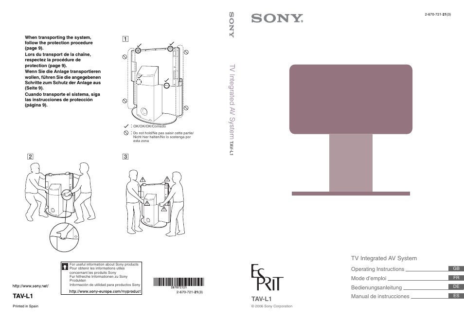 Sony TAV-L1 User Manual | 383 pages