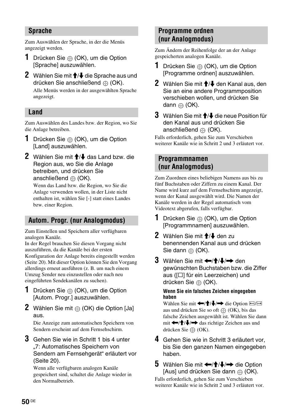 He (50), En (50) | Sony TAV-L1 User Manual | Page 236 / 383