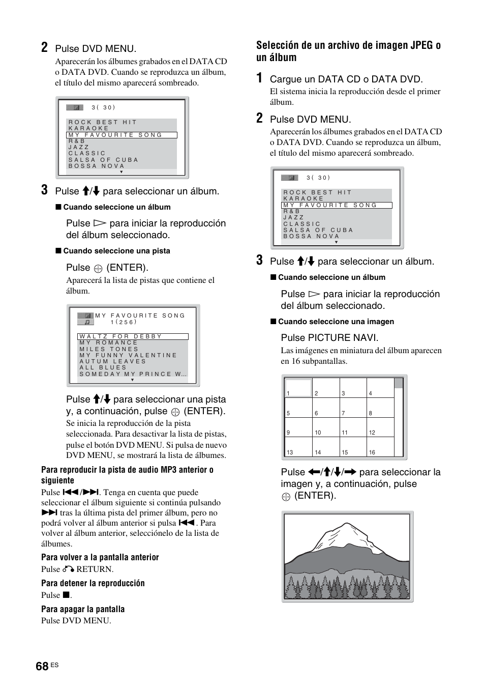 Selección de un archivo de imagen jpeg o un álbum | Sony TAV-L1 User Manual | Page 354 / 383