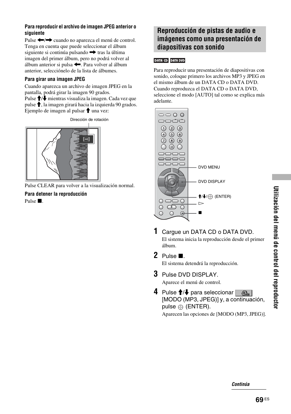 Reproducción de pistas de audio e imágenes, Como una presentación de diapositivas con sonido | Sony TAV-L1 User Manual | Page 355 / 383