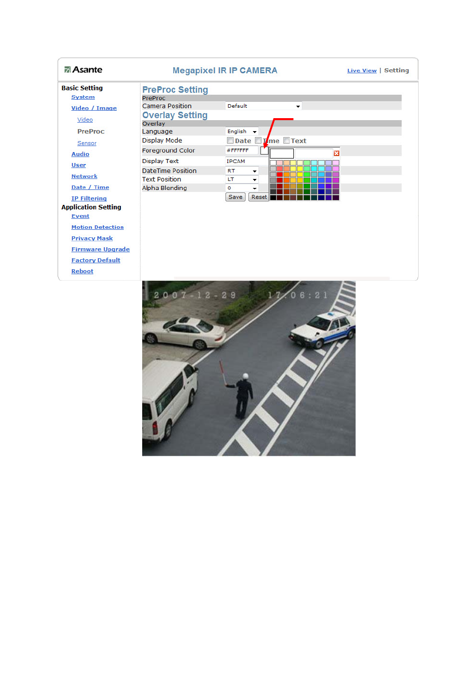 Basic setting > video / image > sensor | Asante Technologies Voyager II User Manual | Page 41 / 94