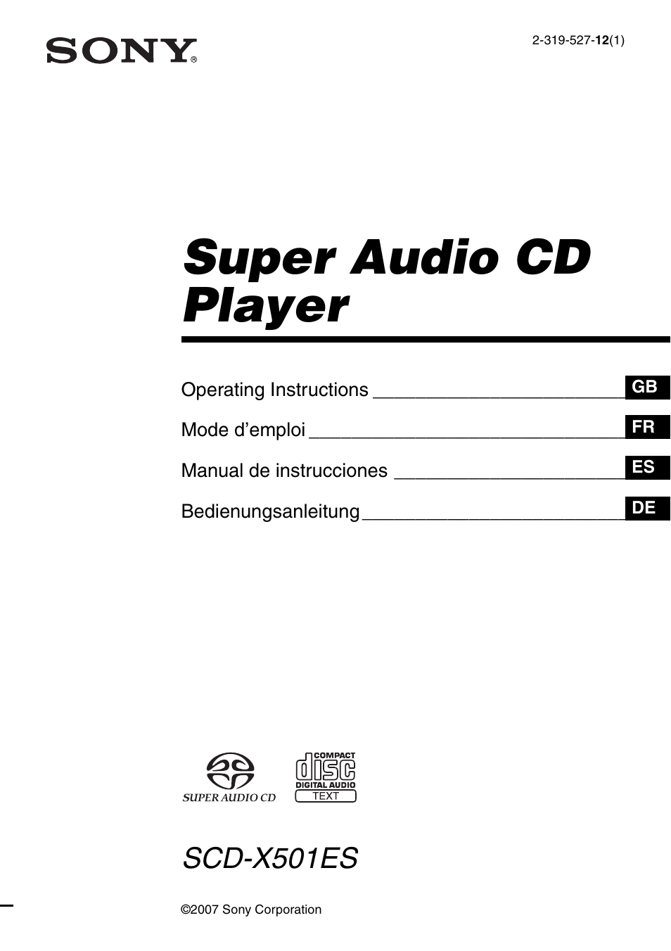 Sony SCD-X501ES User Manual | 120 pages