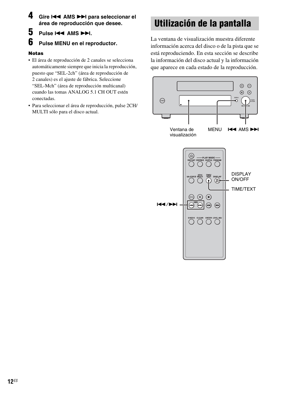 Utilización de la pantalla | Sony SCD-X501ES User Manual | Page 70 / 120