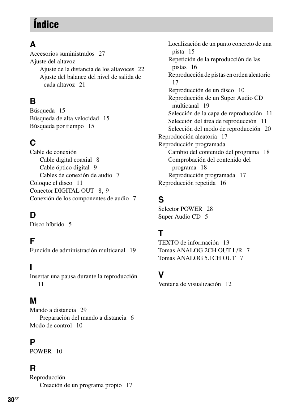 Índice | Sony SCD-X501ES User Manual | Page 88 / 120