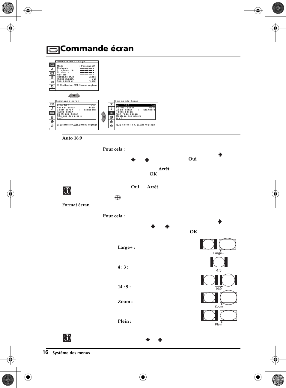 Commande écran | Sony KZ-32TS1E User Manual | Page 113 / 135