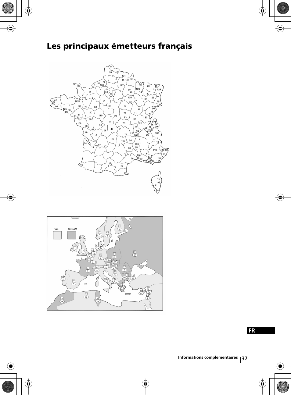 Les principaux émetteurs français | Sony KZ-32TS1E User Manual | Page 134 / 135