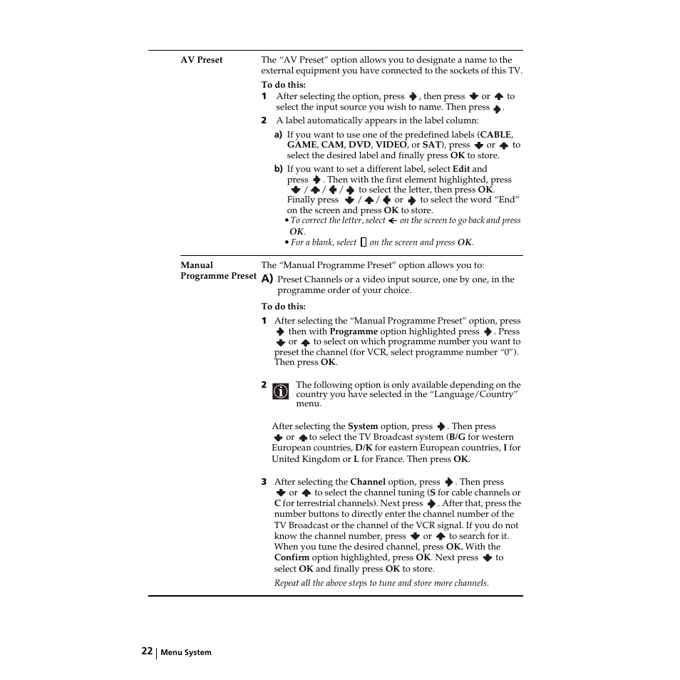 Sony KZ-32TS1E User Manual | Page 22 / 135