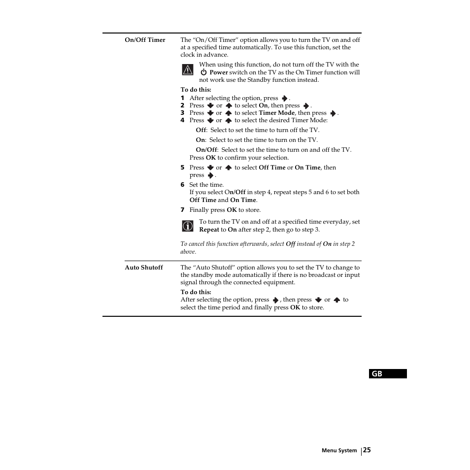 Sony KZ-32TS1E User Manual | Page 25 / 135