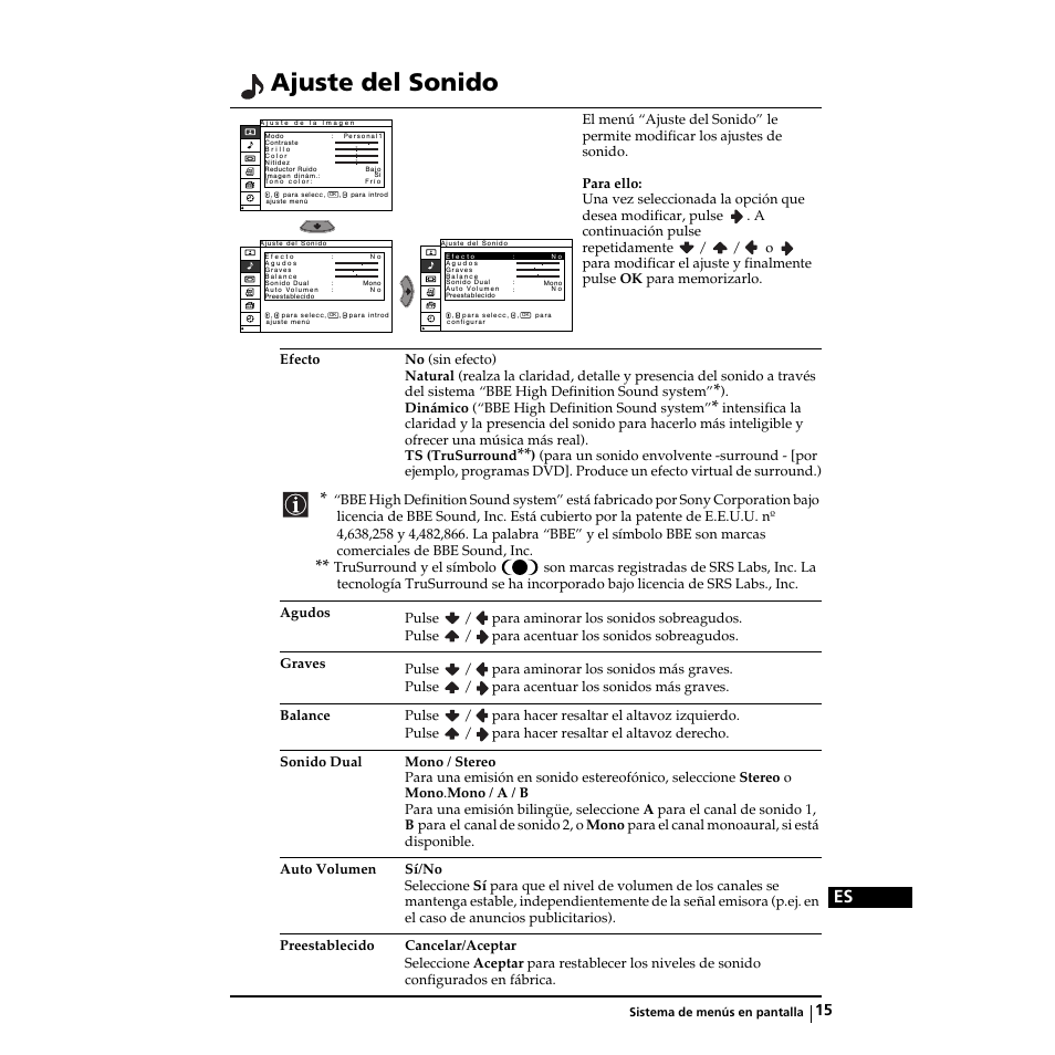 Ajuste del sonido | Sony KZ-32TS1E User Manual | Page 80 / 135