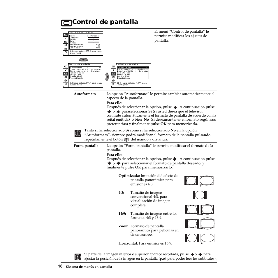 Control de pantalla | Sony KZ-32TS1E User Manual | Page 81 / 135