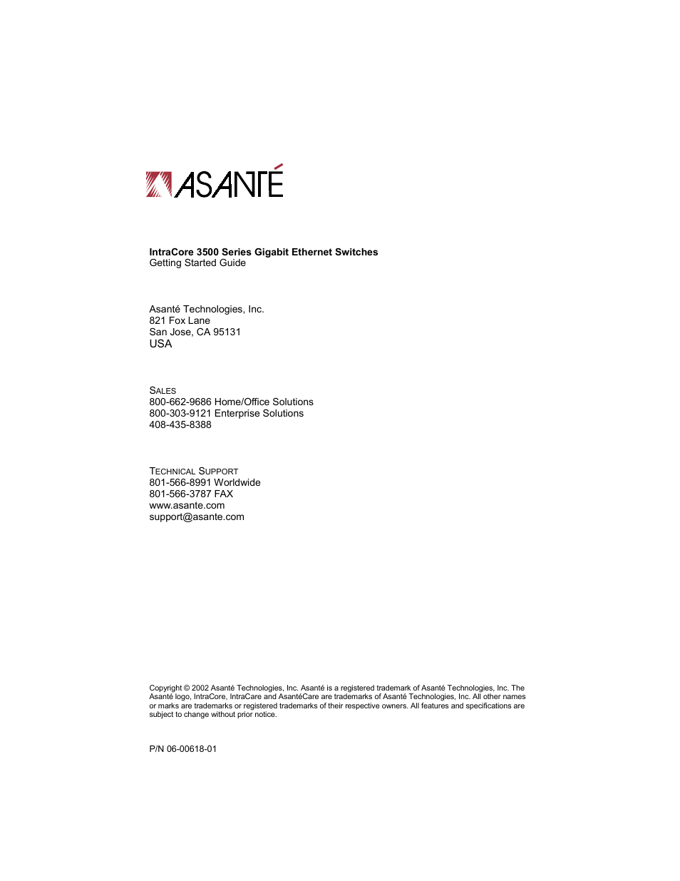 Asante Technologies 3500 User Manual | Page 36 / 36