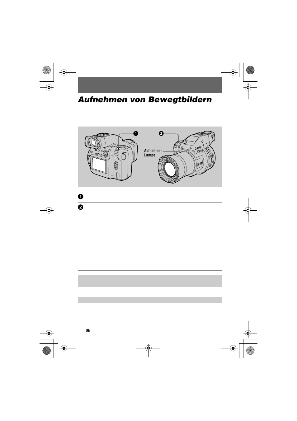 Aufnehmen von bewegtbildern | Sony MVC-CD1000 User Manual | Page 100 / 156