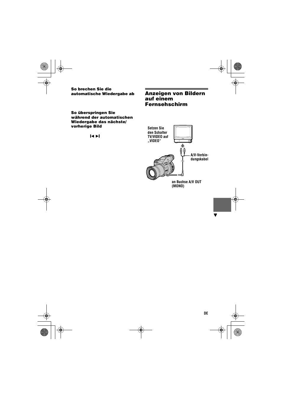 Anzeigen von bildern auf einem fernsehschirm | Sony MVC-CD1000 User Manual | Page 135 / 156