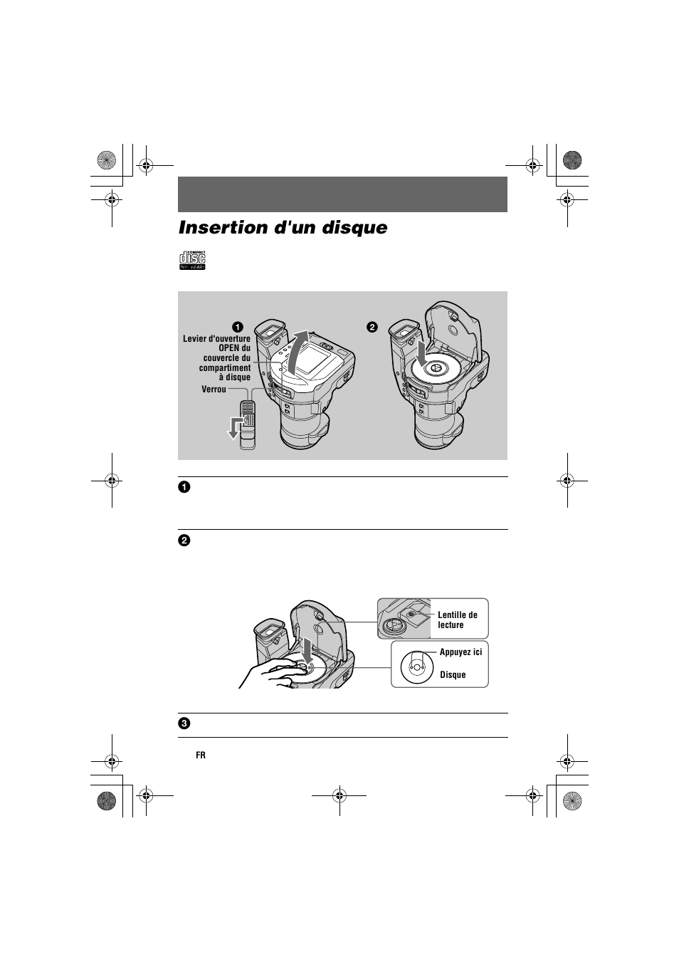 Insertion d'un disque | Sony MVC-CD1000 User Manual | Page 14 / 156