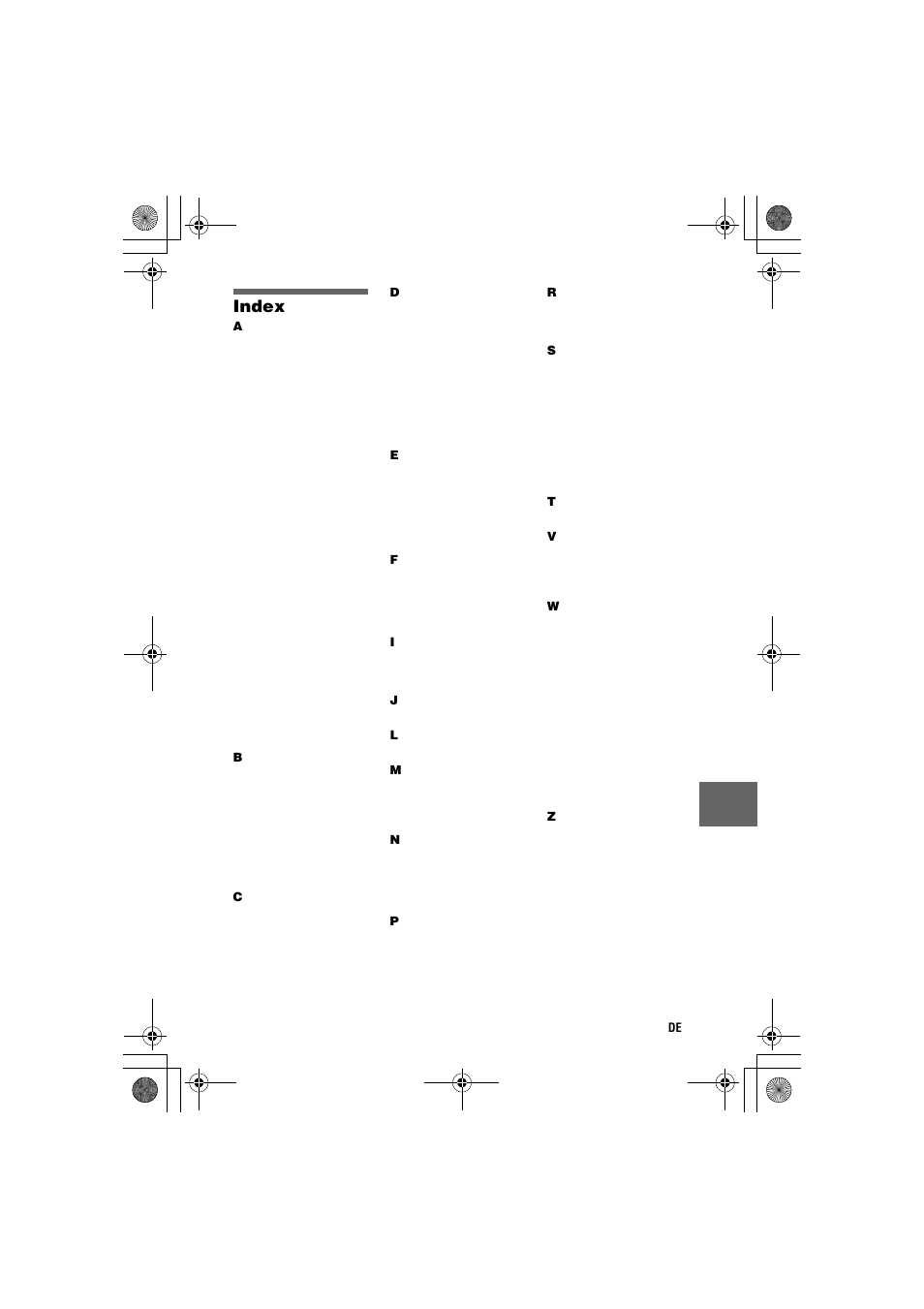 Index | Sony MVC-CD1000 User Manual | Page 153 / 156