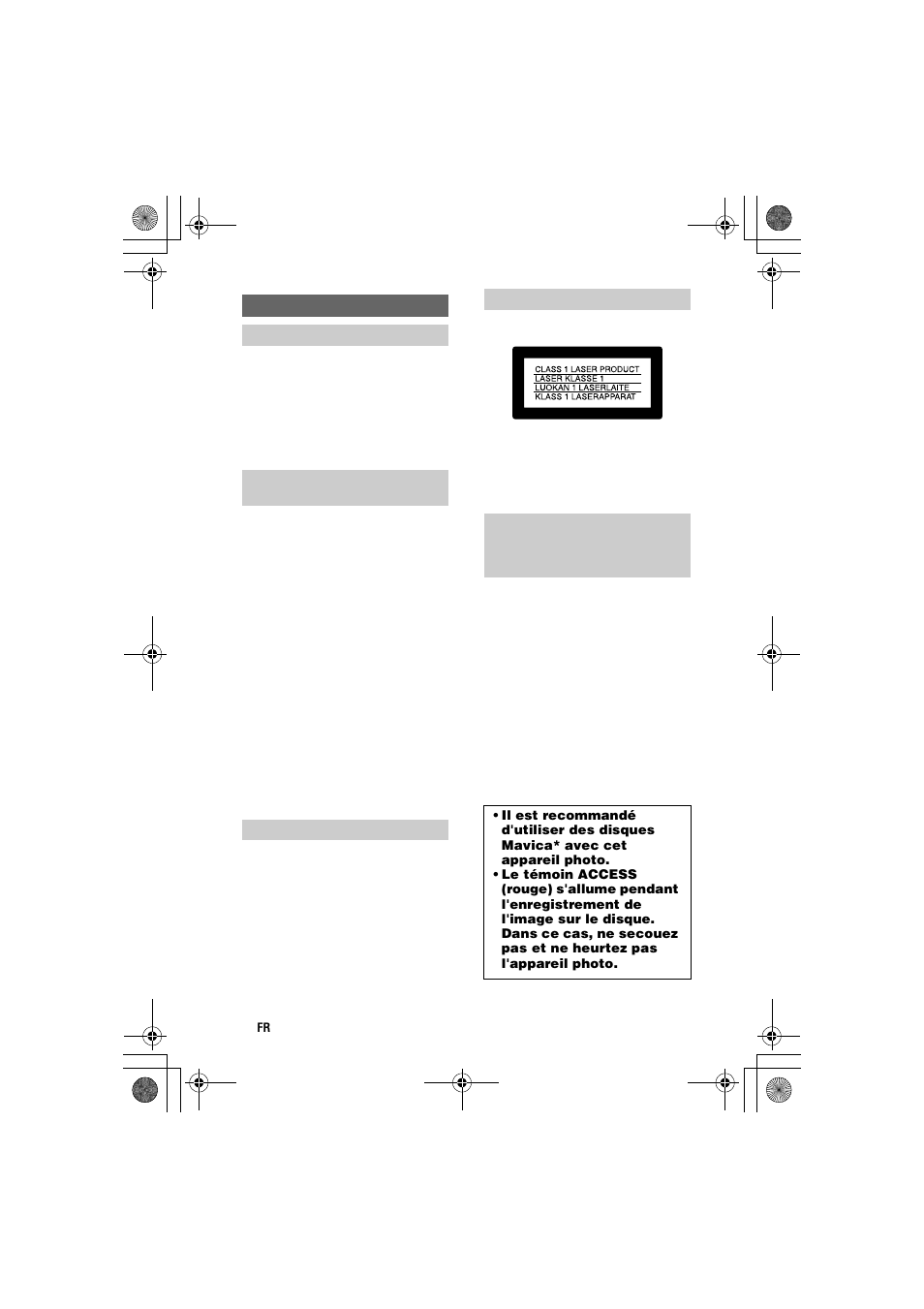 Français, Avertissement, Pour les utilisateurs aux états-unis et au canada | Depot des batteries au lithium-ion, Pour les utilisateurs au canada, Pour les clients en europe | Sony MVC-CD1000 User Manual | Page 2 / 156