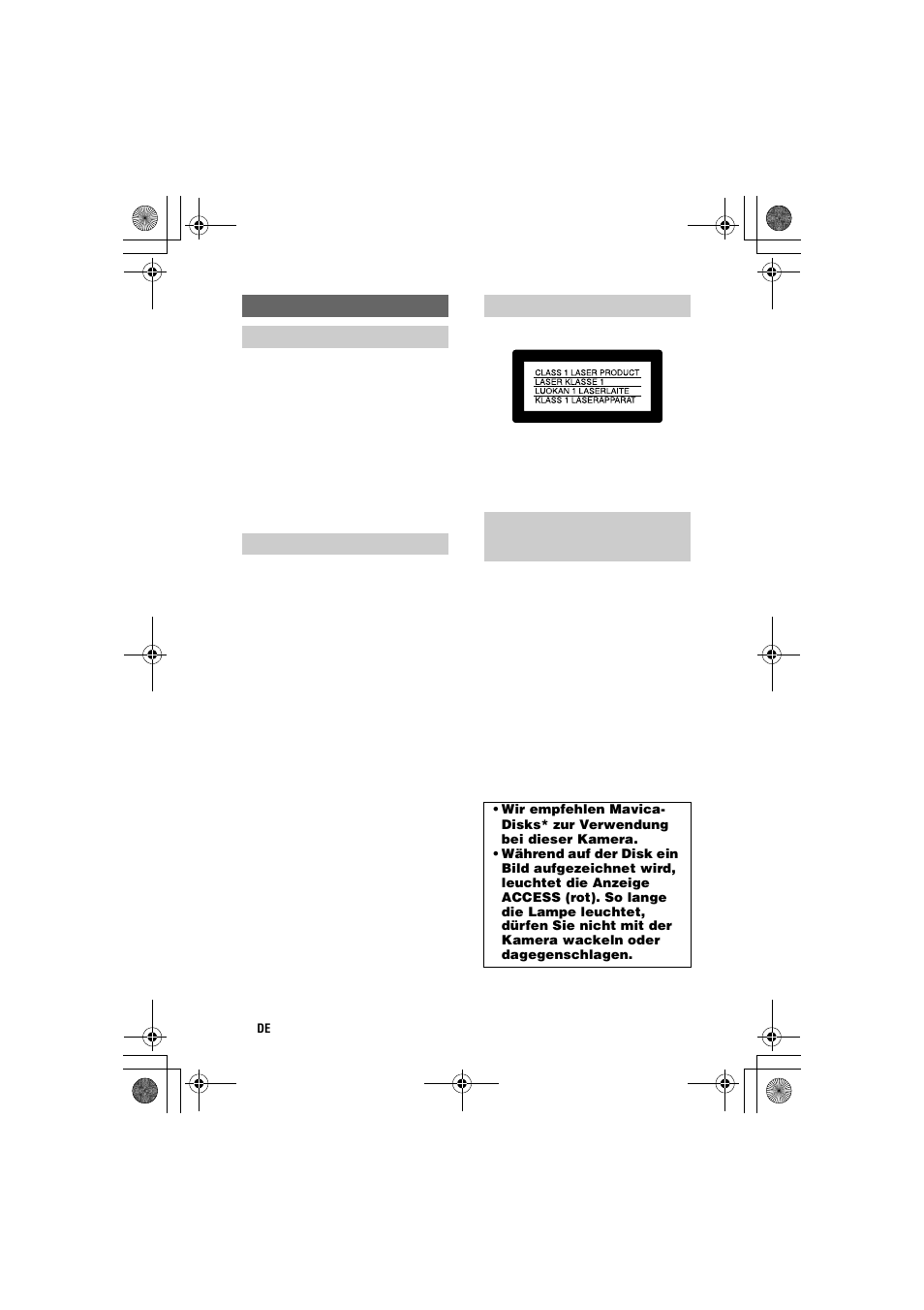 Deutsch, Achtung, Für kunden in deutschland | Für kunden in europa | Sony MVC-CD1000 User Manual | Page 78 / 156