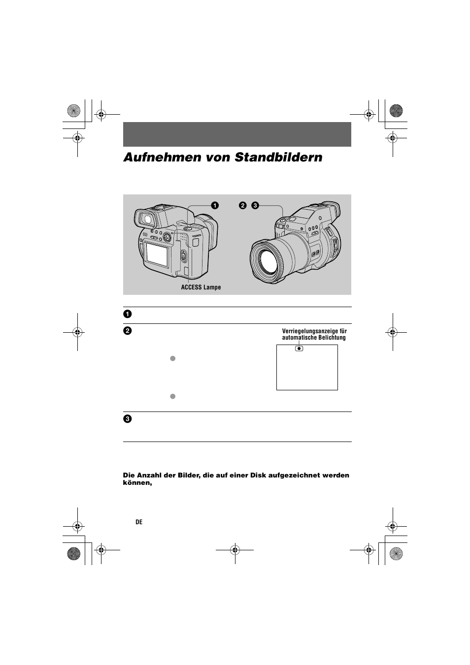 Aufnehmen von standbildern | Sony MVC-CD1000 User Manual | Page 94 / 156