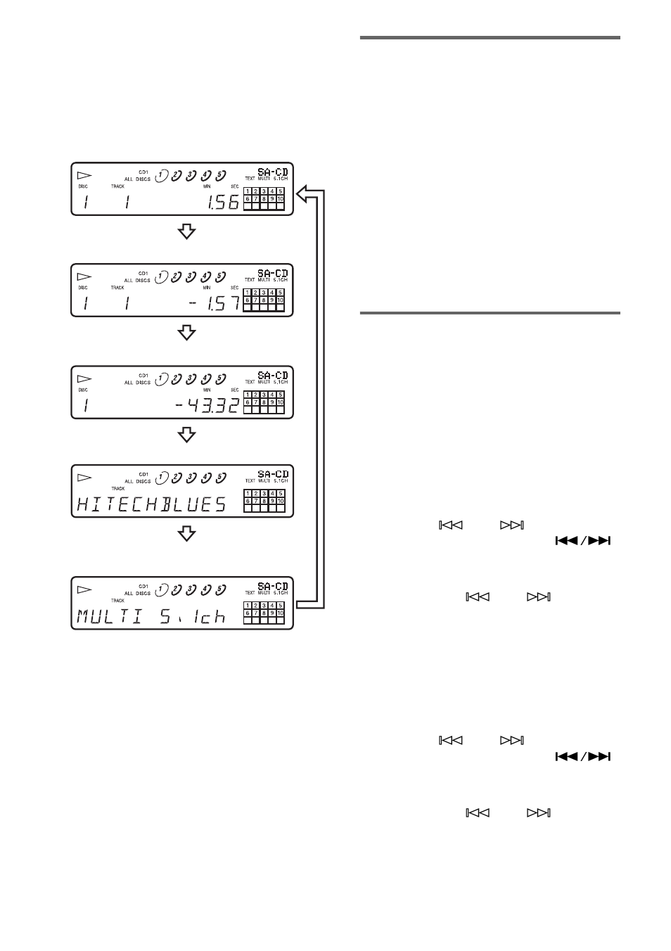 Désactivation de l’affichage des informations | Sony SCD-CE595 User Manual | Page 36 / 100