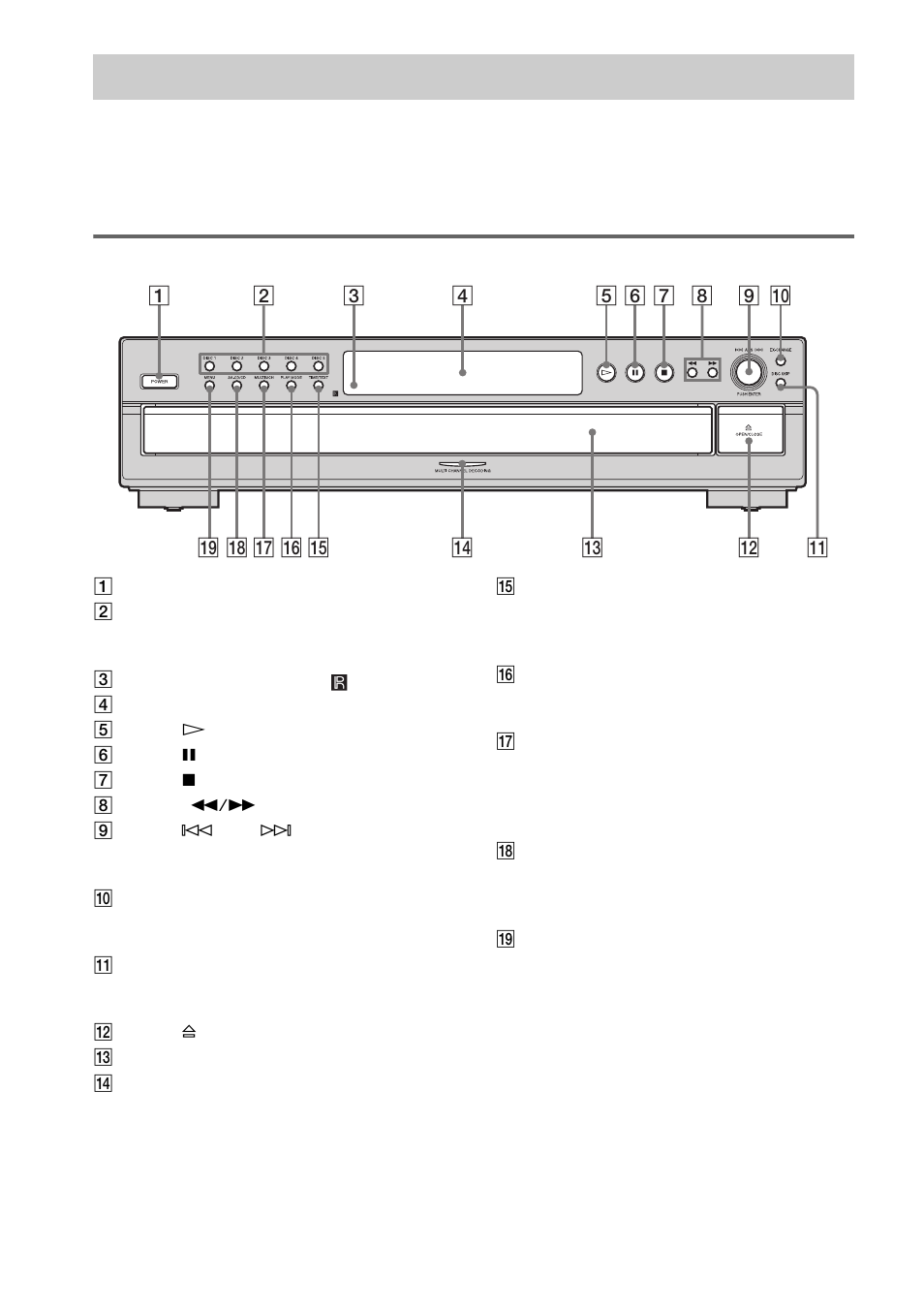 Nomenclature, Panneau avant | Sony SCD-CE595 User Manual | Page 48 / 100