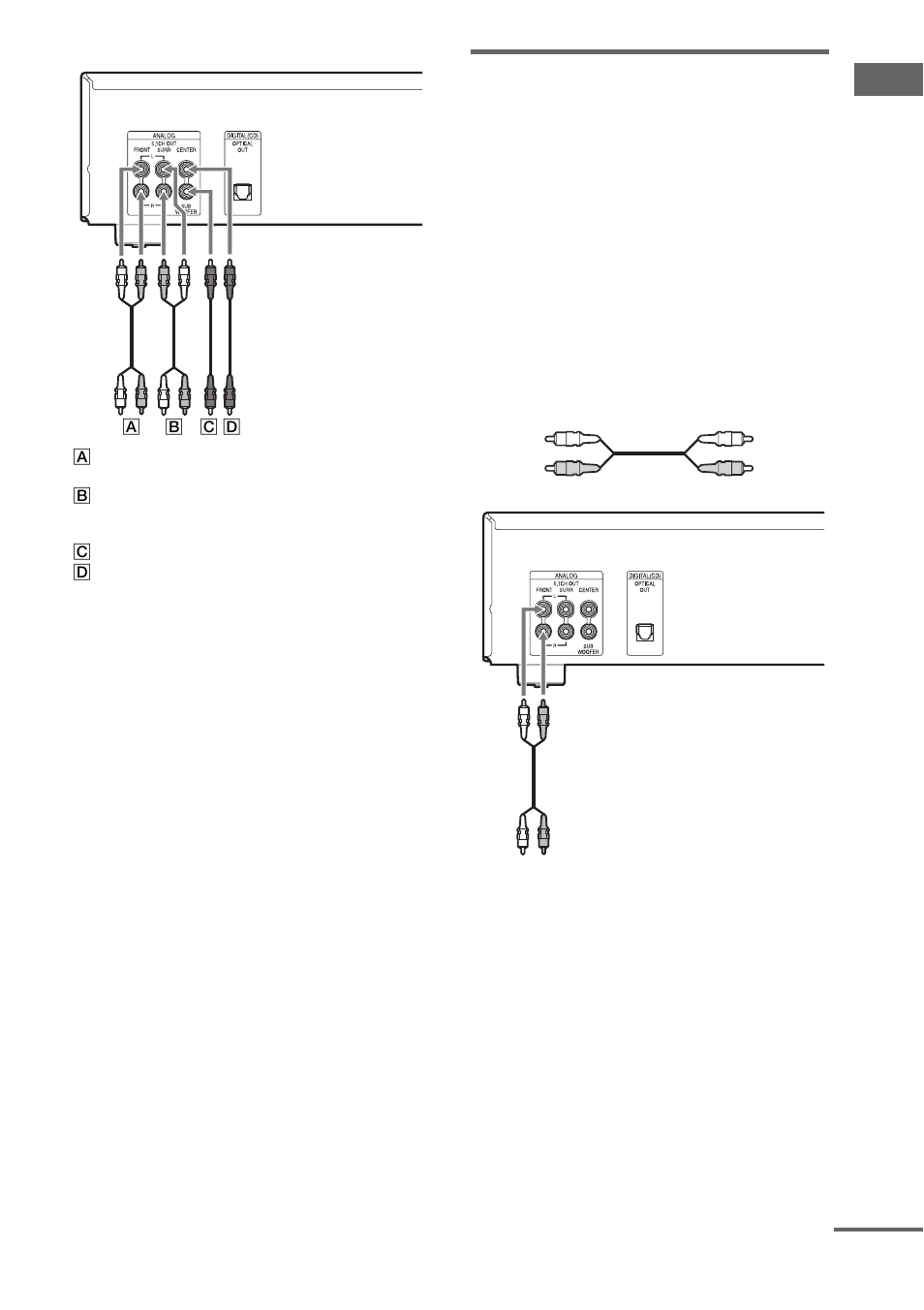 Anschließen eines stereoverstärkers oder md- decks, Erste s c hr itte 7 | Sony SCD-CE595 User Manual | Page 55 / 100