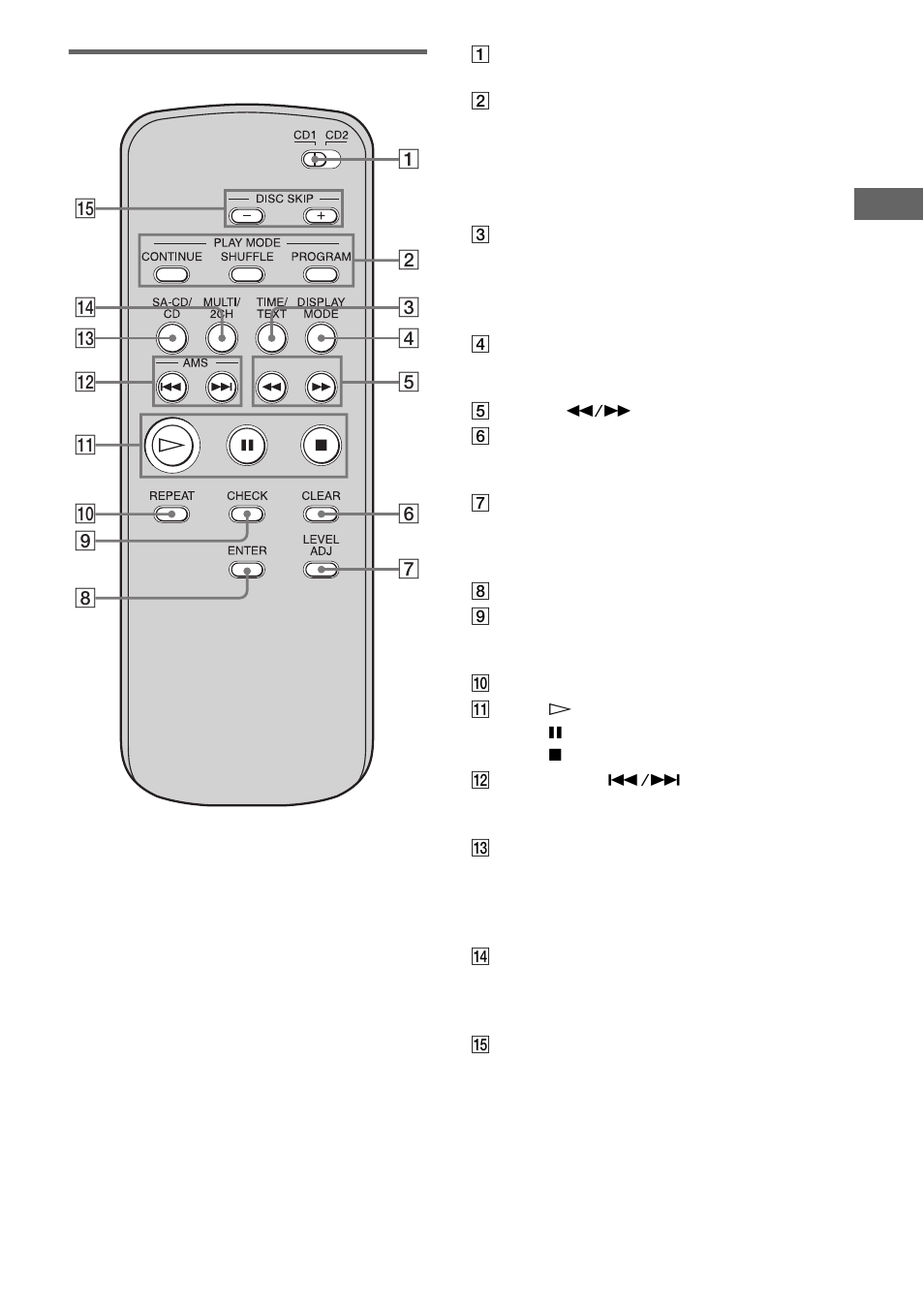 Mando a distancia | Sony SCD-CE595 User Manual | Page 99 / 100