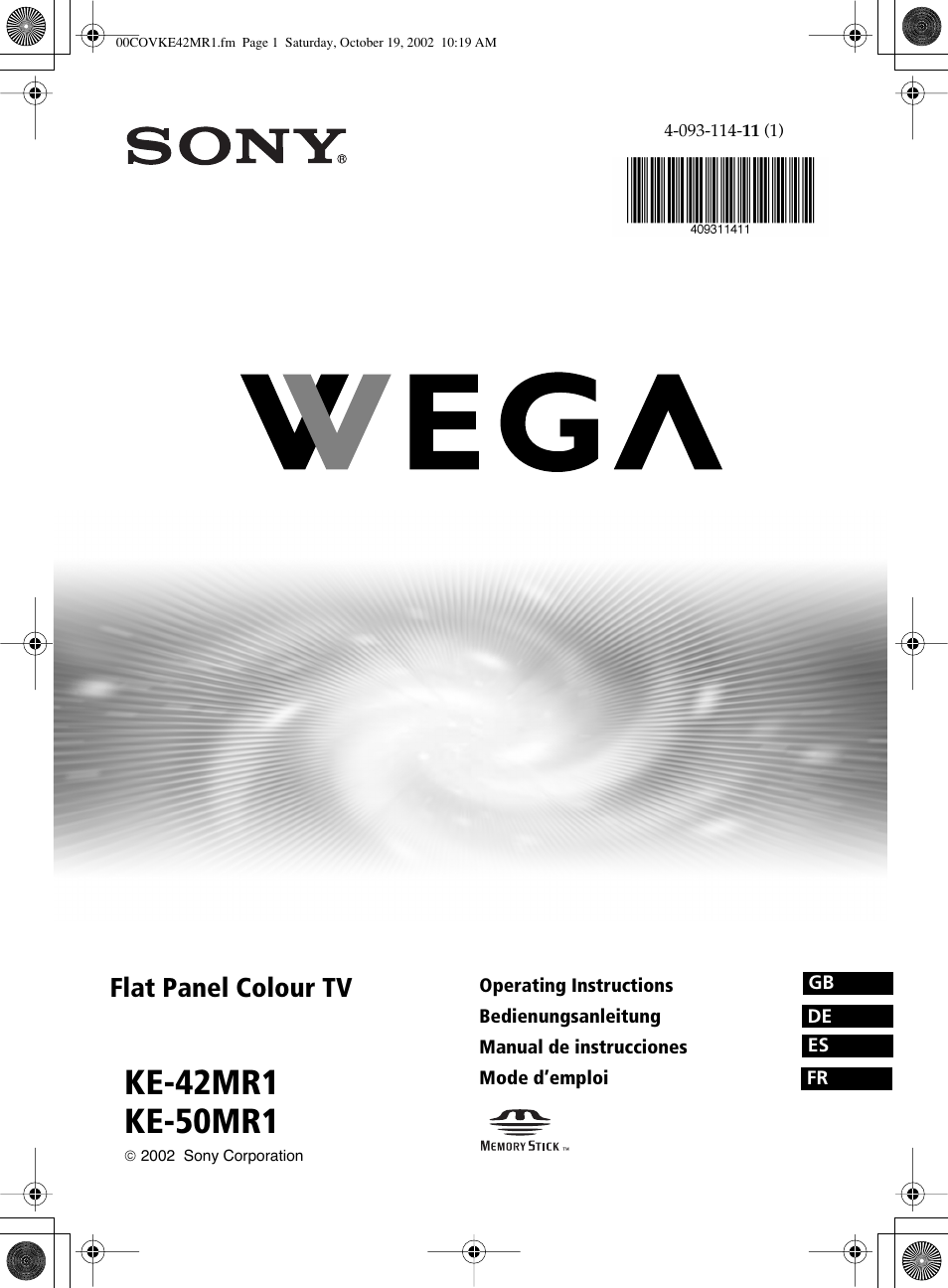 Sony KE-42MR1 User Manual | 305 pages