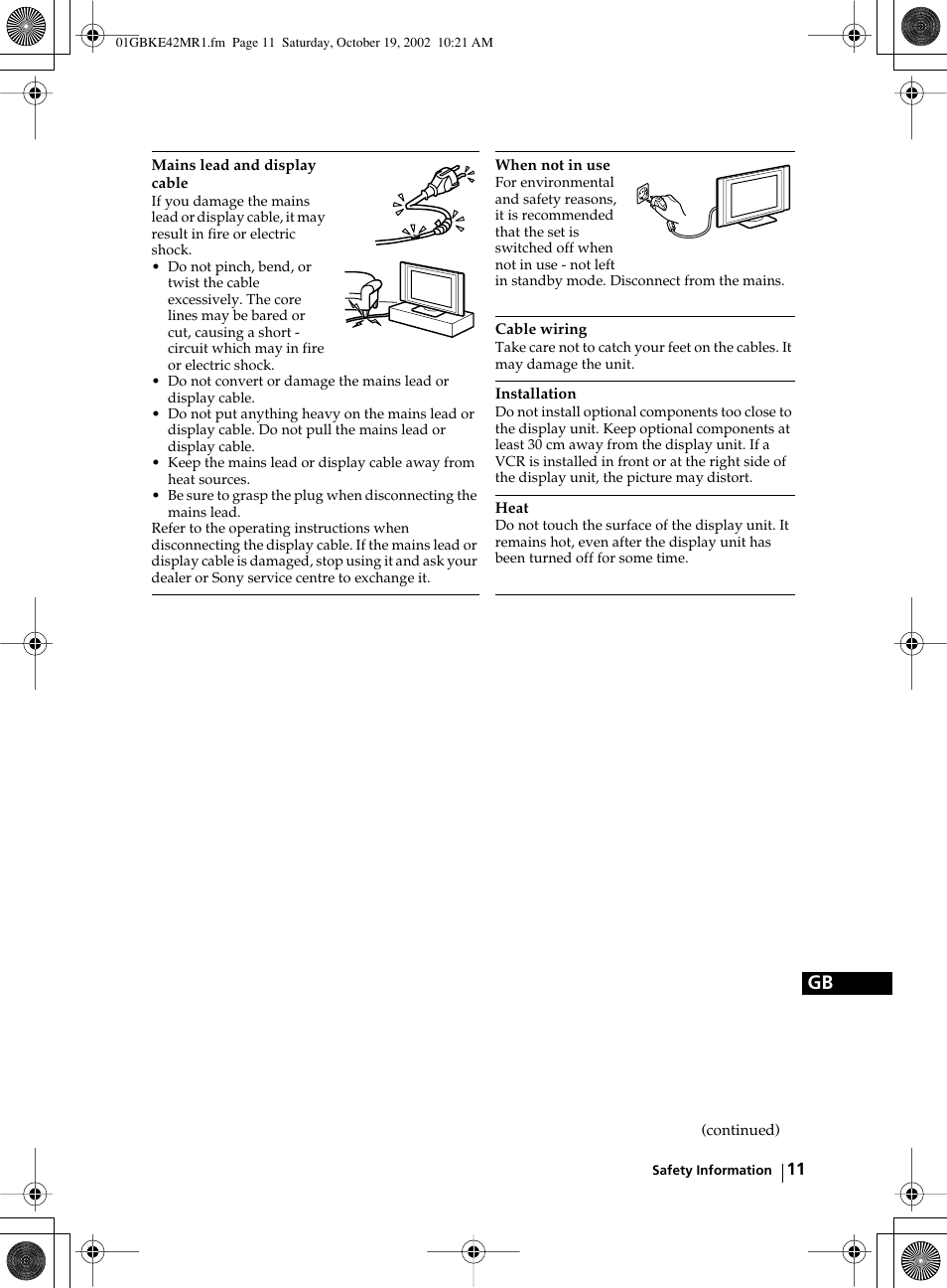 Sony KE-42MR1 User Manual | Page 11 / 305