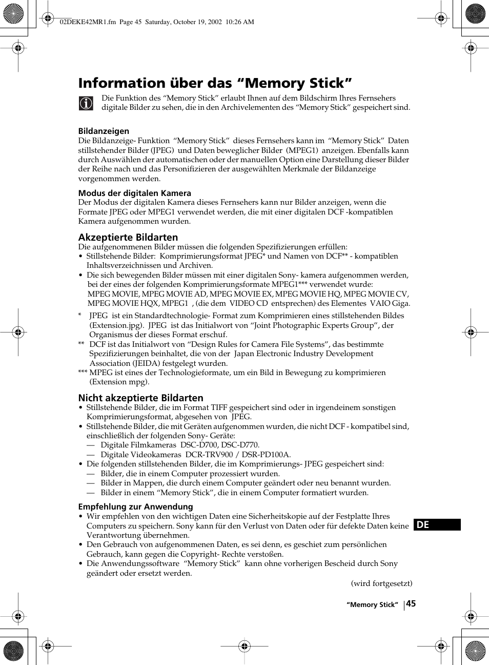 Sony KE-42MR1 User Manual | Page 121 / 305