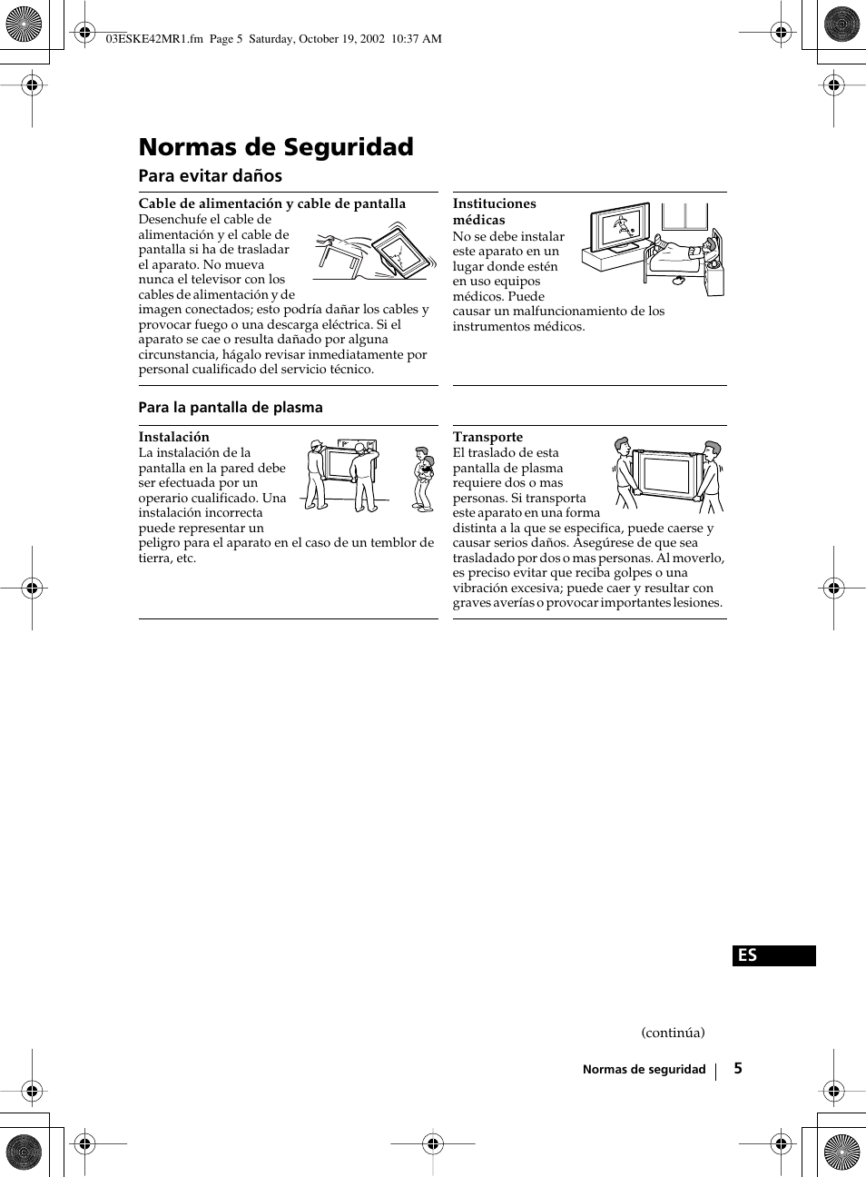 Normas de seguridad | Sony KE-42MR1 User Manual | Page 156 / 305