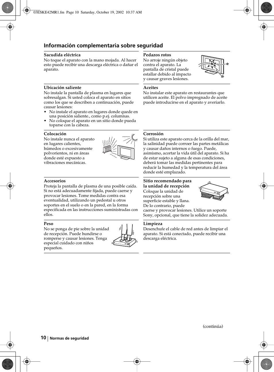 Información complementaria sobre seguridad | Sony KE-42MR1 User Manual | Page 161 / 305