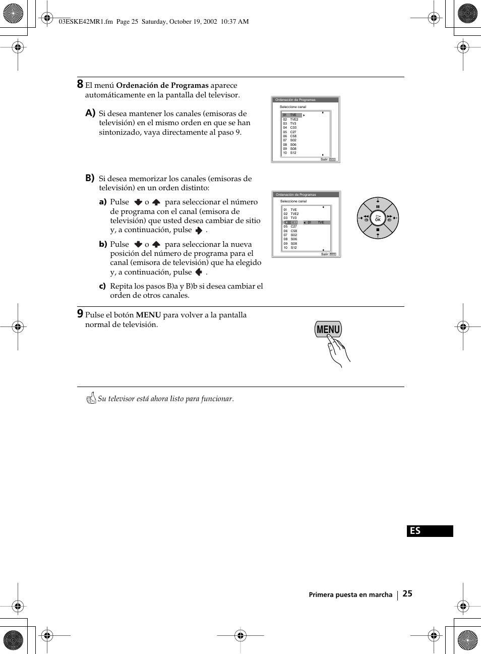 Menu | Sony KE-42MR1 User Manual | Page 176 / 305