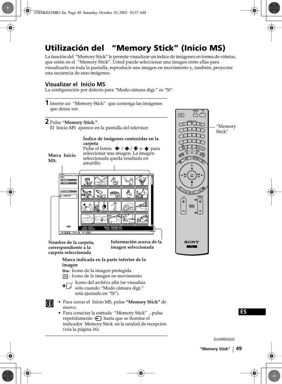 Visualizar el inicio ms | Sony KE-42MR1 User Manual | Page 200 / 305