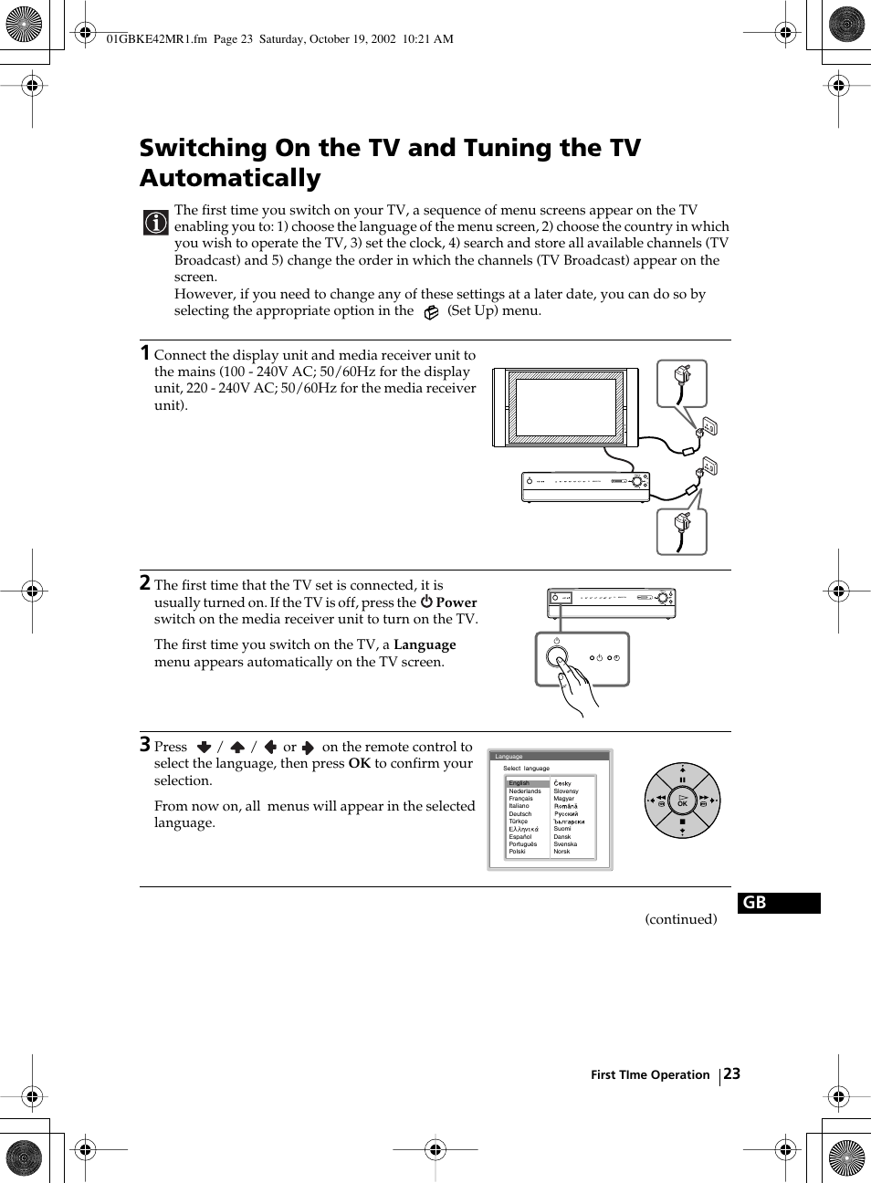 Sony KE-42MR1 User Manual | Page 23 / 305