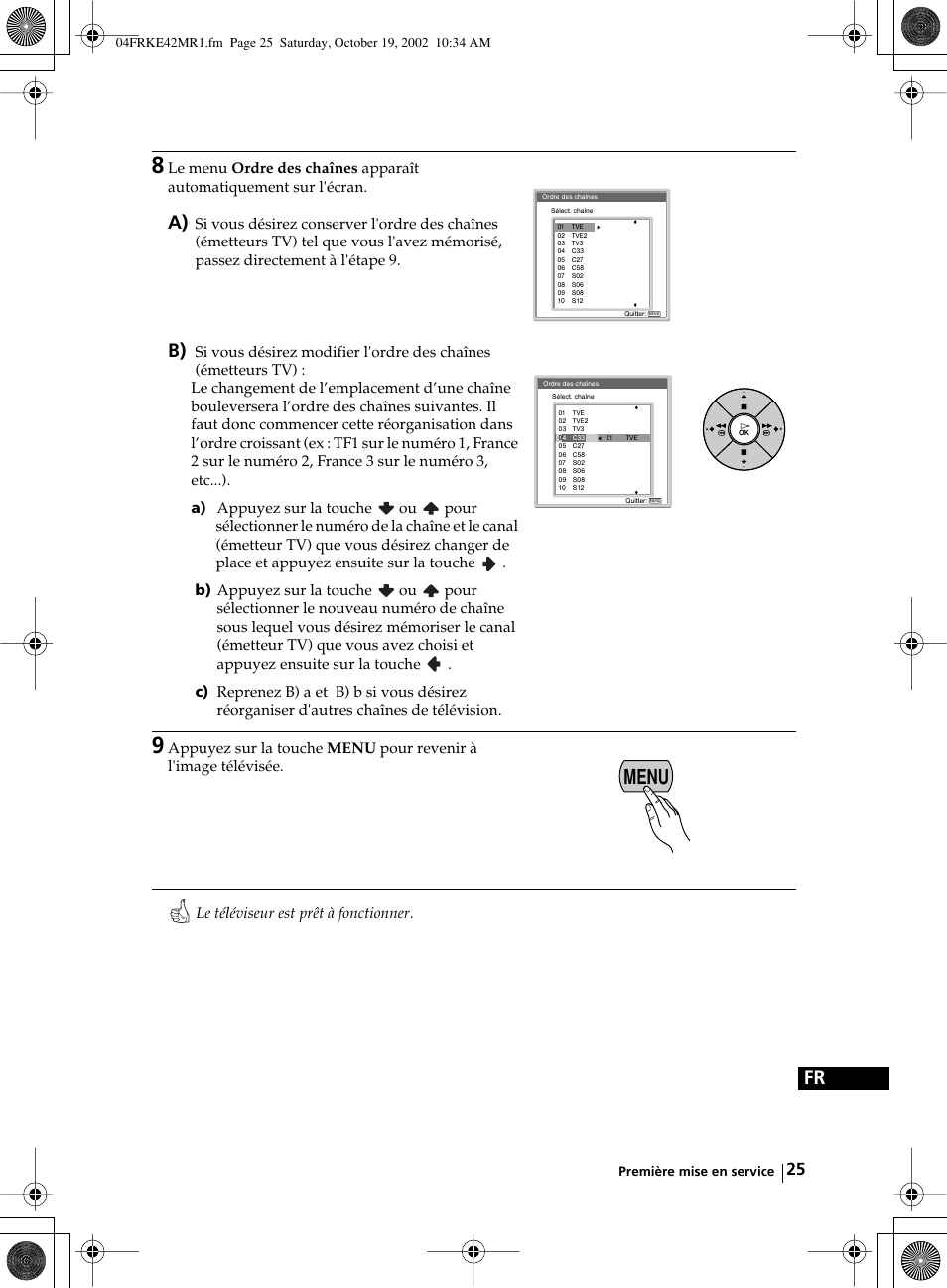 Menu | Sony KE-42MR1 User Manual | Page 251 / 305