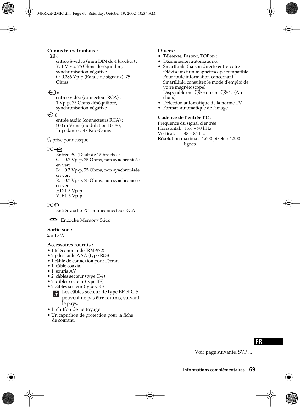 Sony KE-42MR1 User Manual | Page 295 / 305