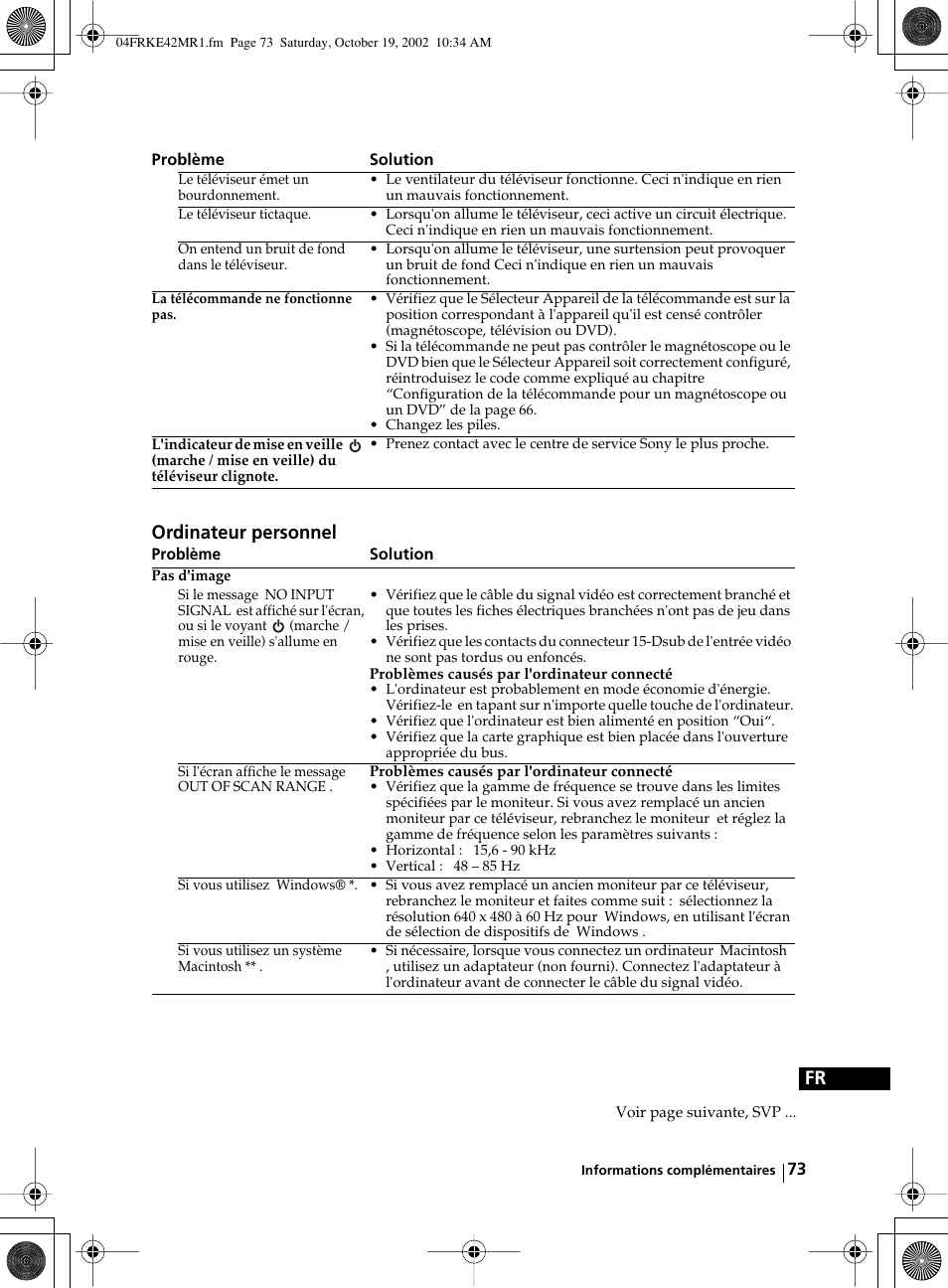 Ordinateur personnel | Sony KE-42MR1 User Manual | Page 299 / 305