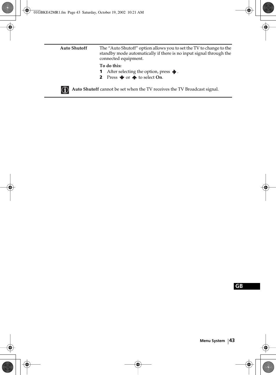 Sony KE-42MR1 User Manual | Page 43 / 305