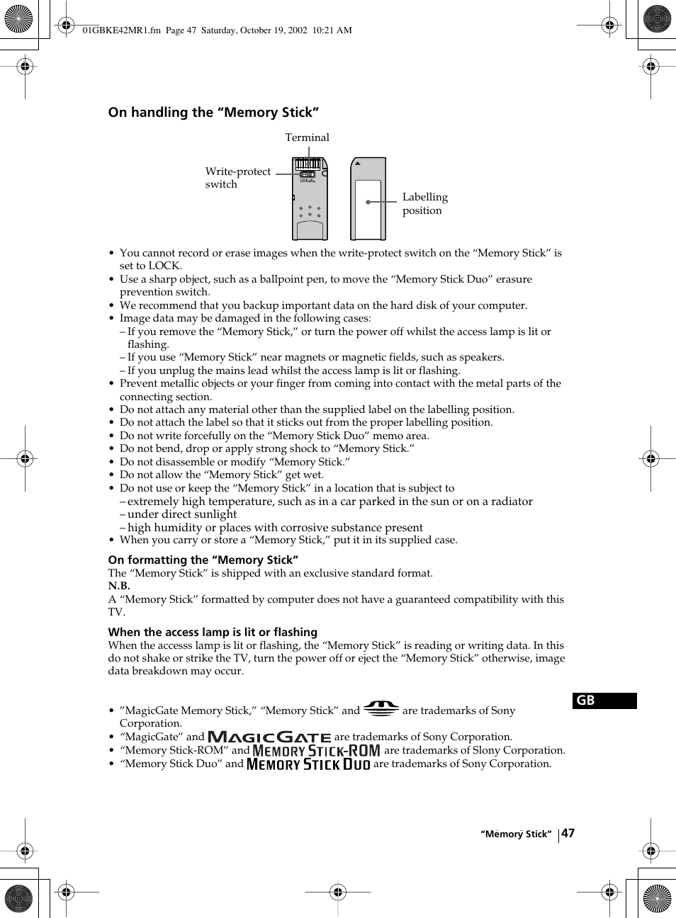 Sony KE-42MR1 User Manual | Page 47 / 305