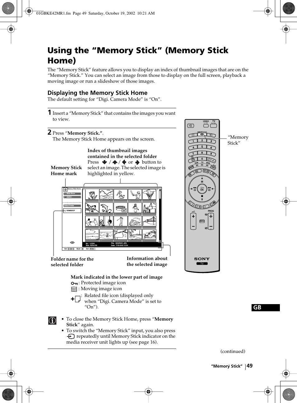 Sony KE-42MR1 User Manual | Page 49 / 305